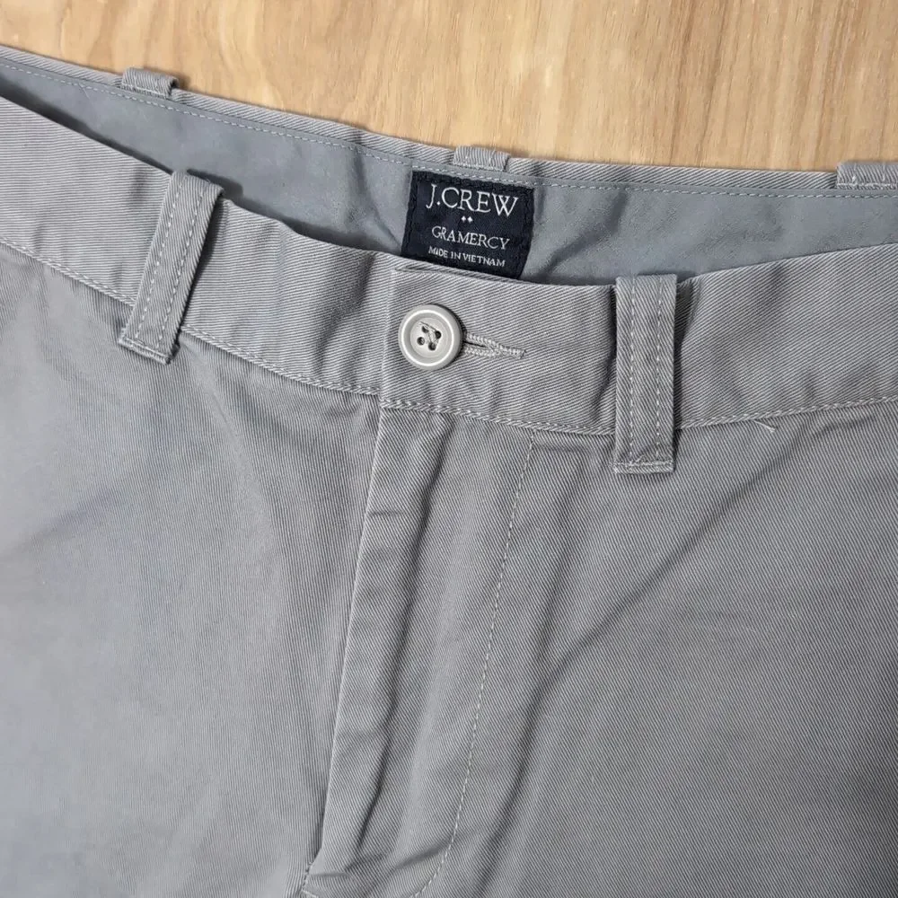 J Crew Gramercy Shorts Mens Size 29W‎ Gray Casual School Flat Front Chino